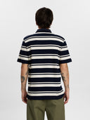 Akkikki waffle stripe polo tee