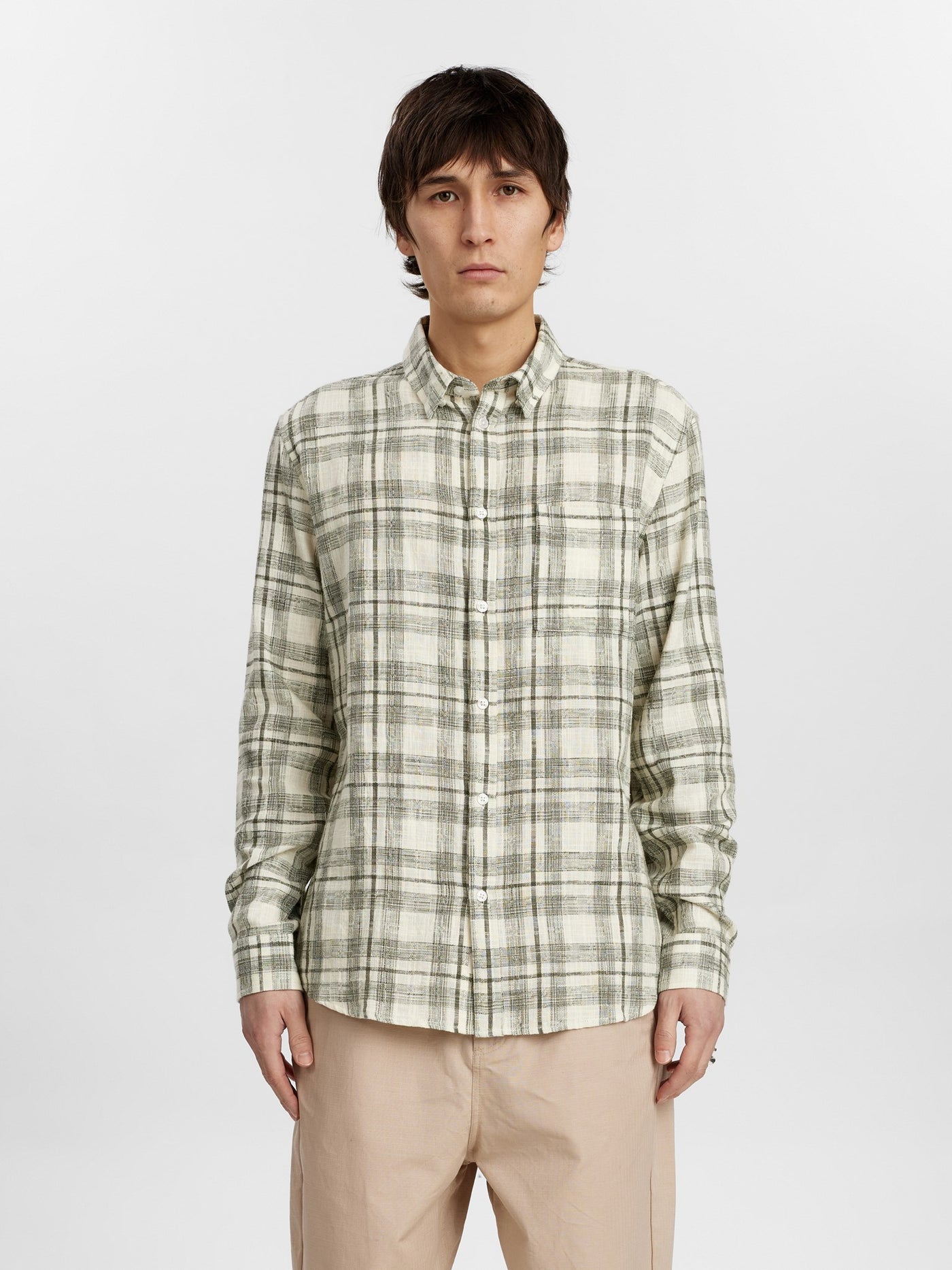 Akleif cot/lin check shirt