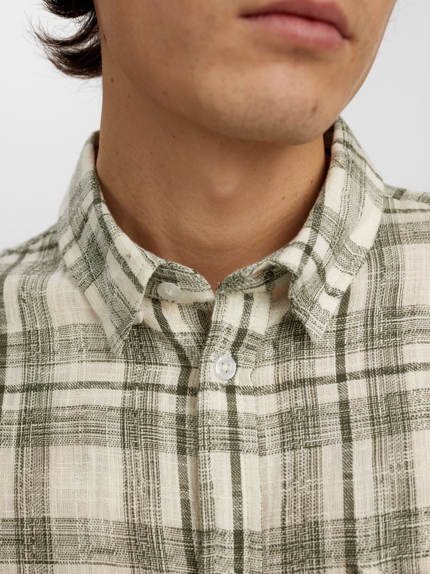 Akleif cot/lin check shirt