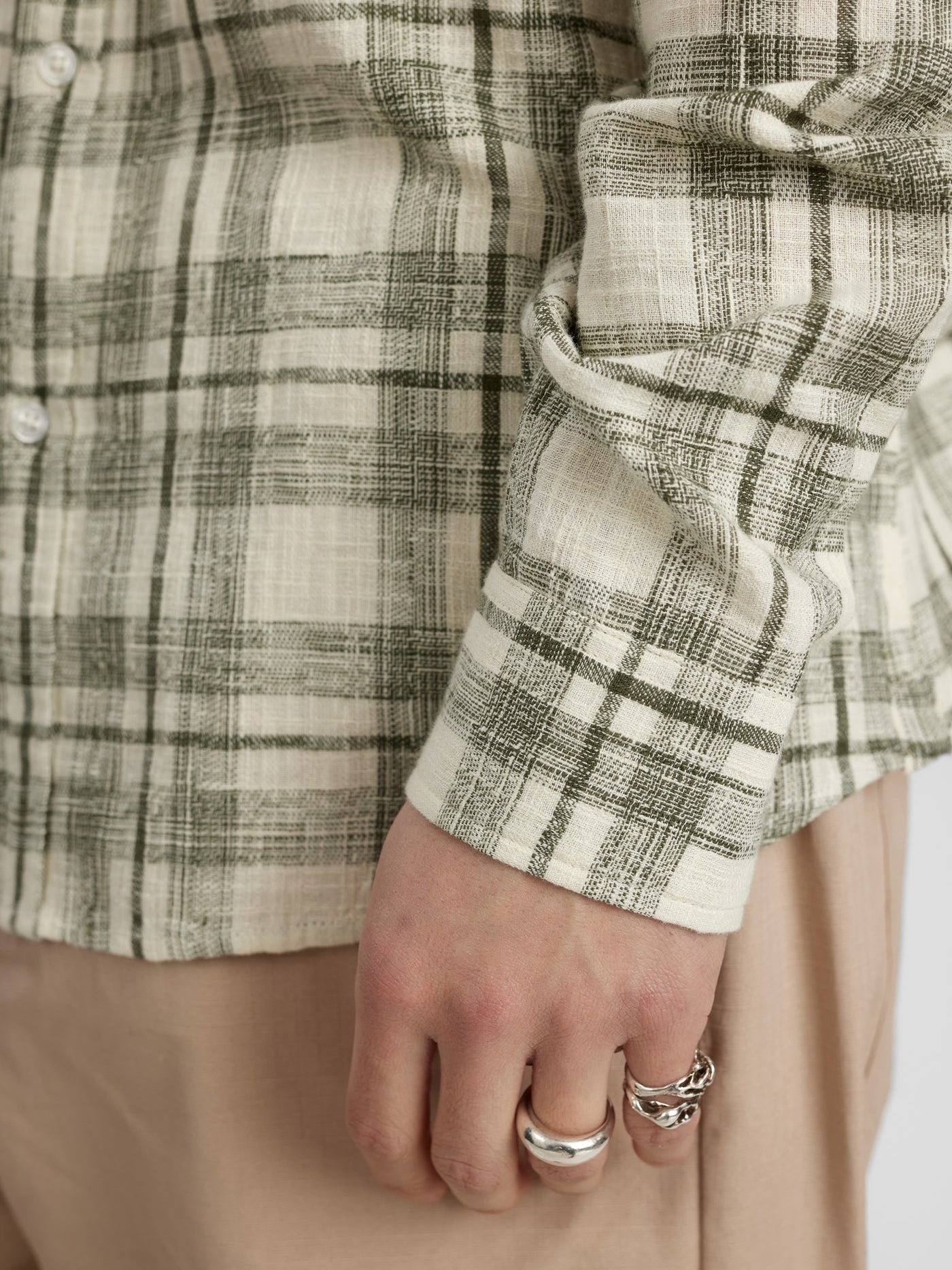 Akleif cot/lin check shirt