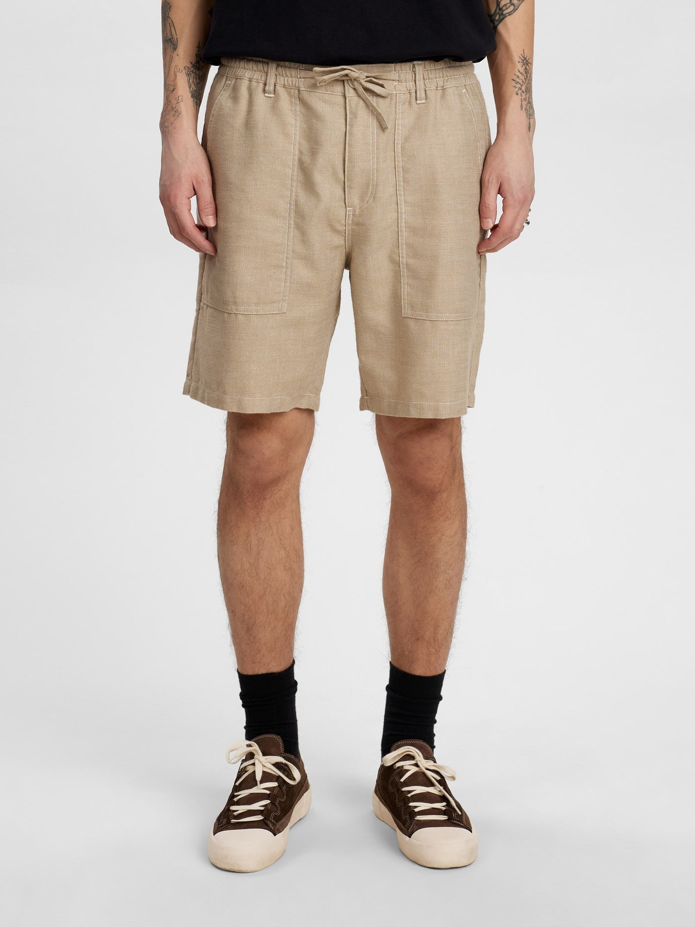 Akjan Twill contrast shorts