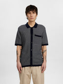 Aksvend S/S knit structure cardigan