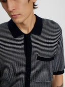 Aksvend S/S knit structure cardigan