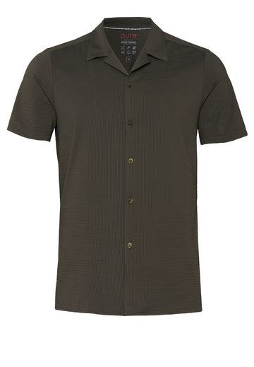 PURE functional H.Tico waffle hemd korte mouw