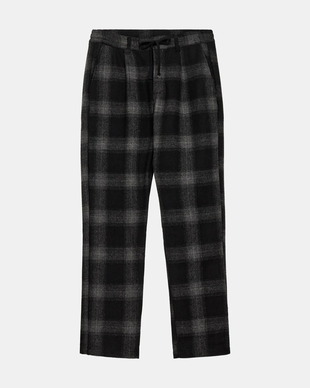 Akjan pleat check wool pants